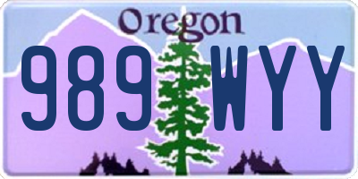 OR license plate 989WYY