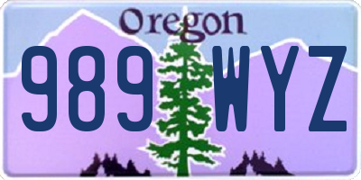 OR license plate 989WYZ
