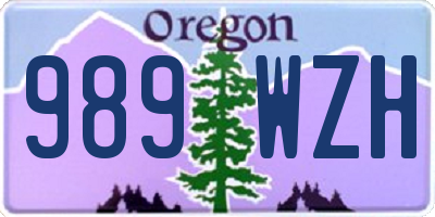 OR license plate 989WZH