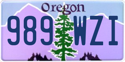 OR license plate 989WZI