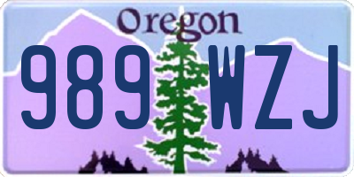 OR license plate 989WZJ