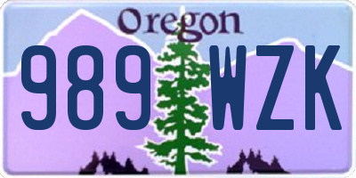 OR license plate 989WZK