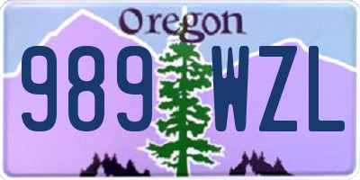 OR license plate 989WZL