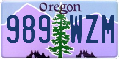 OR license plate 989WZM