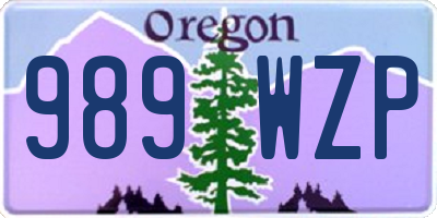 OR license plate 989WZP