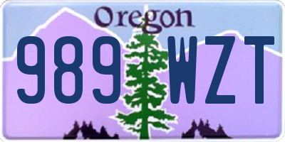 OR license plate 989WZT