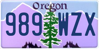 OR license plate 989WZX