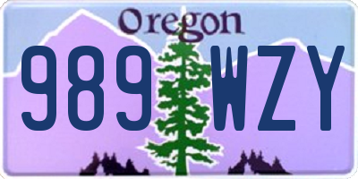 OR license plate 989WZY