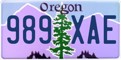 OR license plate 989XAE