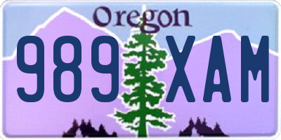 OR license plate 989XAM