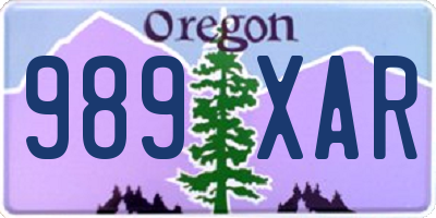 OR license plate 989XAR