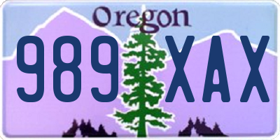OR license plate 989XAX