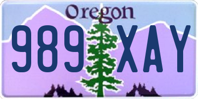 OR license plate 989XAY