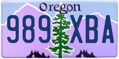 OR license plate 989XBA