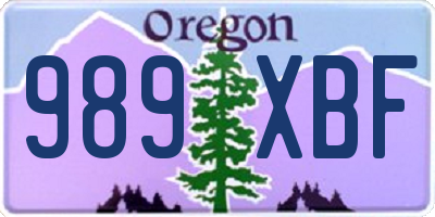 OR license plate 989XBF