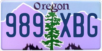 OR license plate 989XBG