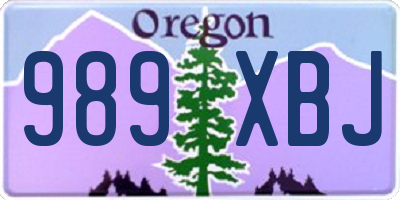 OR license plate 989XBJ