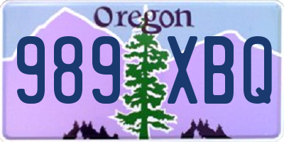 OR license plate 989XBQ
