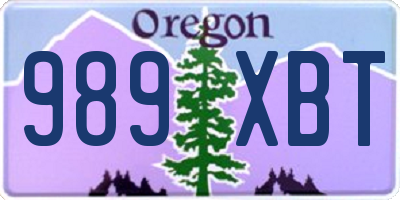 OR license plate 989XBT