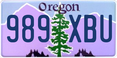 OR license plate 989XBU