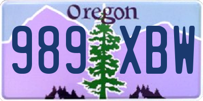 OR license plate 989XBW