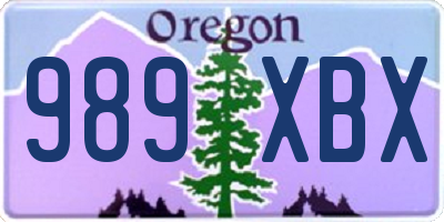 OR license plate 989XBX