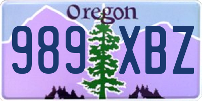 OR license plate 989XBZ