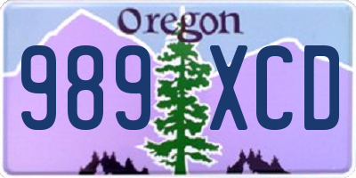 OR license plate 989XCD