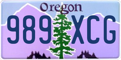 OR license plate 989XCG