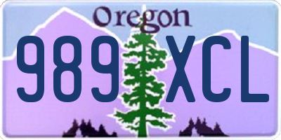 OR license plate 989XCL