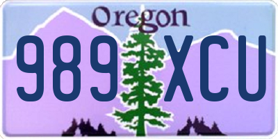 OR license plate 989XCU