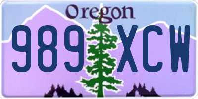 OR license plate 989XCW