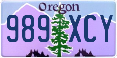 OR license plate 989XCY