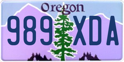 OR license plate 989XDA