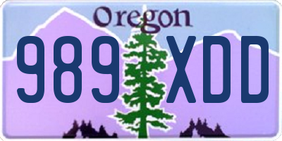 OR license plate 989XDD