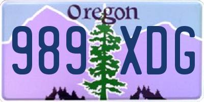OR license plate 989XDG