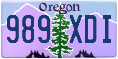 OR license plate 989XDI