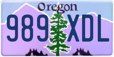 OR license plate 989XDL