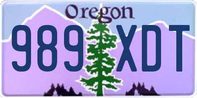 OR license plate 989XDT