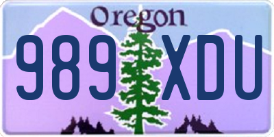 OR license plate 989XDU
