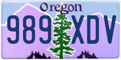 OR license plate 989XDV