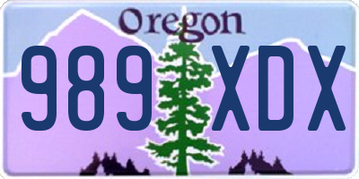 OR license plate 989XDX