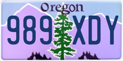 OR license plate 989XDY