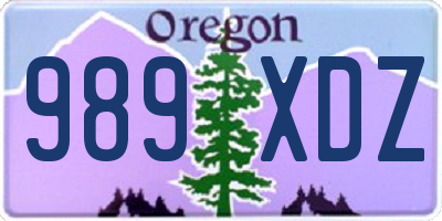 OR license plate 989XDZ
