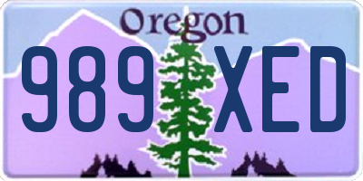 OR license plate 989XED