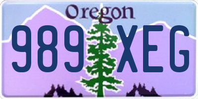 OR license plate 989XEG