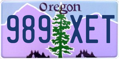 OR license plate 989XET