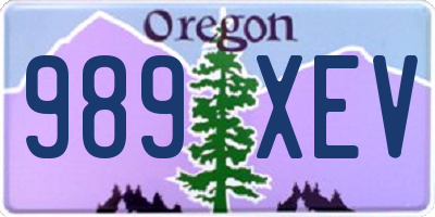 OR license plate 989XEV