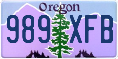 OR license plate 989XFB