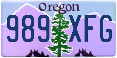 OR license plate 989XFG